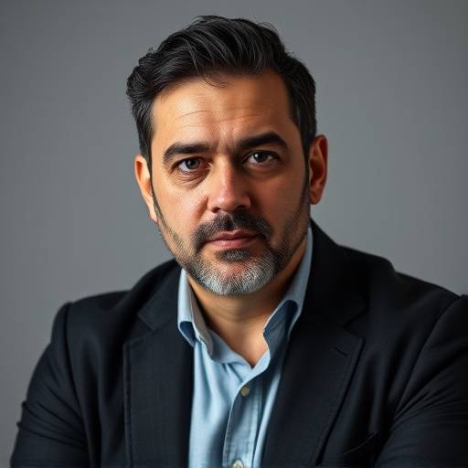 Retrato de Javier López, Fundador y Director de Producción de Lumina Films, con una expresión seria y profesional.